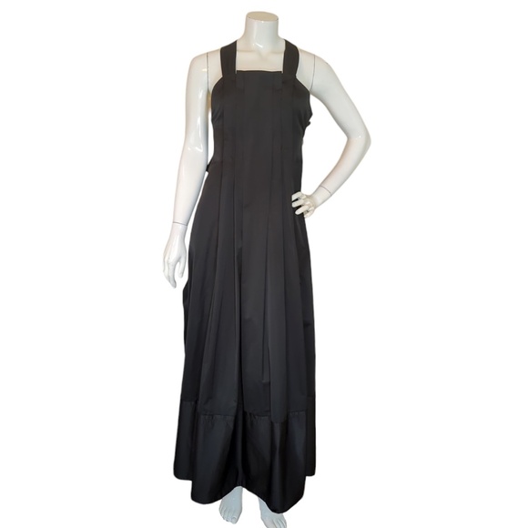 BCBGMaxAzria Long Black Sleeveless Full Maxi Dress Gown Back Bow - Picture 3 of 14
